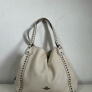 Coach Ivory Studded Shoulder Bag